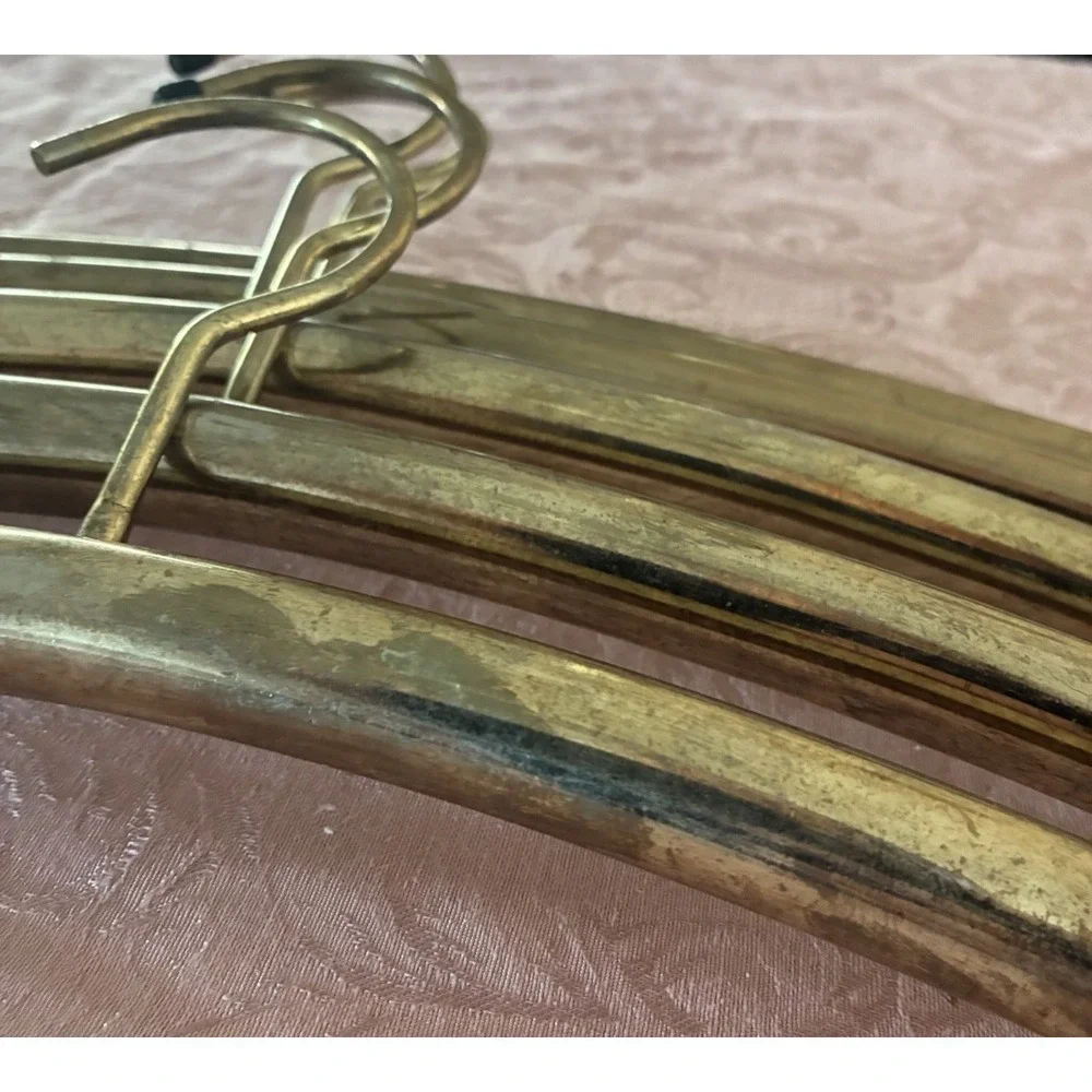 Vintage Metal Hangers Brass Regency‎ MCM Heavy Duty Lot Of 13 *flaws